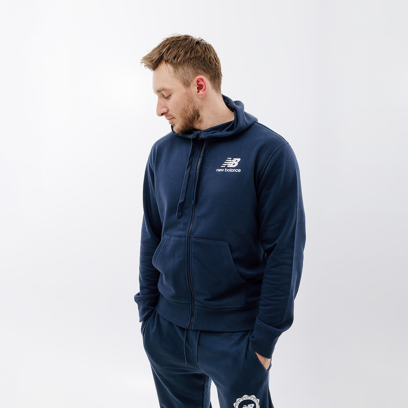 Кофта New Balance Essentials Stacked Logo FZ MJ31536NNY