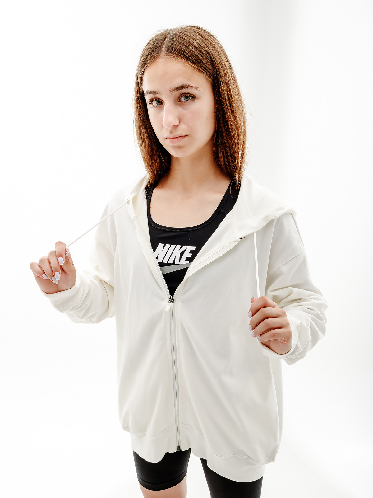 Кофта Nike W NSW JRSY OS FZ HOODIE DM6415-133
