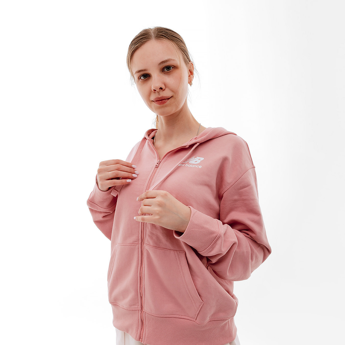 Кофта New Balance Essentials Stacked Logo FZ WJ31530HAO