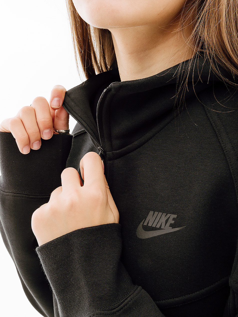 Толстовка Nike W TCH FLC WR FZ HDY FB8338-010