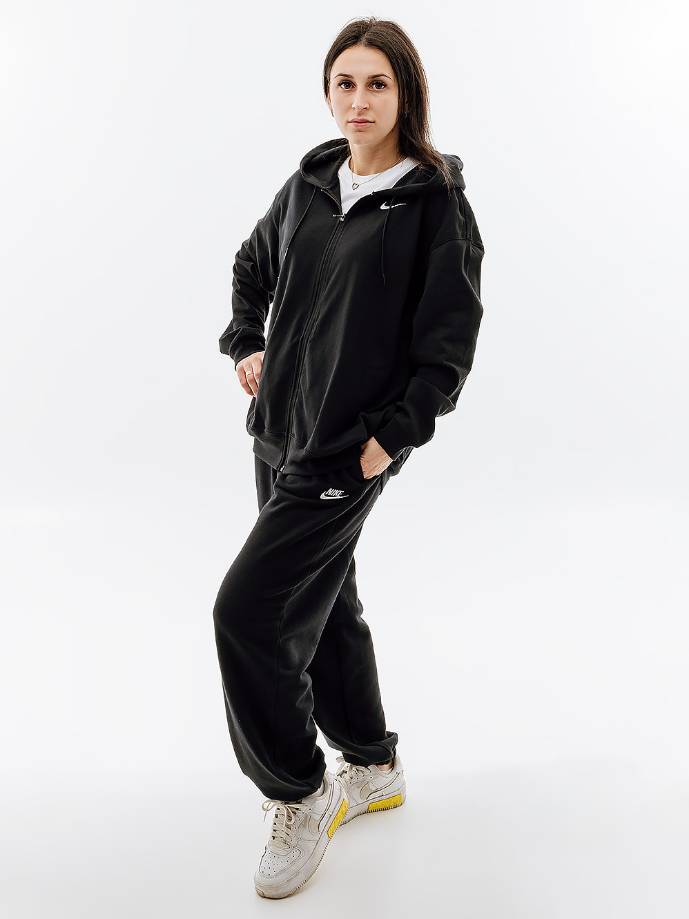 Кофта Nike W NSW JRSY OS FZ HOODIE DM6415-010